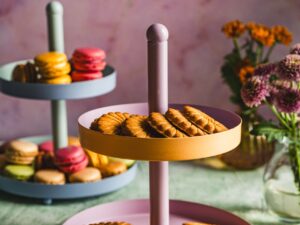 Stalowa seria etażerka 2 poziomy PASTEL NIEB RÓŻ F Steel serie etagere 2 layers PASTEL 3 MIX 24500419