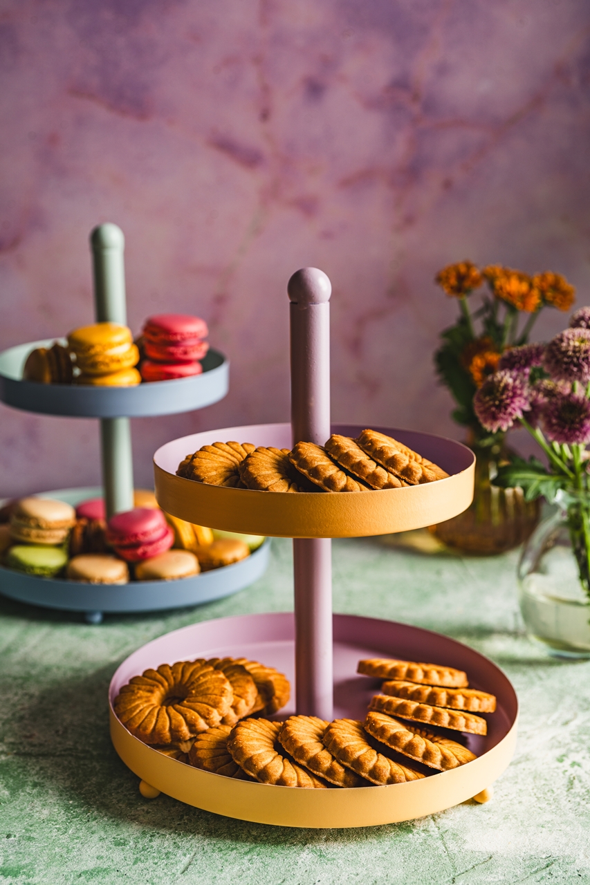 Stalowa seria etażerka 2 poziomy PASTEL NIEB RÓŻ F Steel serie etagere 2 layers PASTEL 3 MIX 24500419