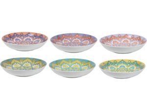 Porcelanowa linia MANDALA talerz gł 21 cm mix 6 wz Porcelain MANDALA line mix plate 21 cm 24324351