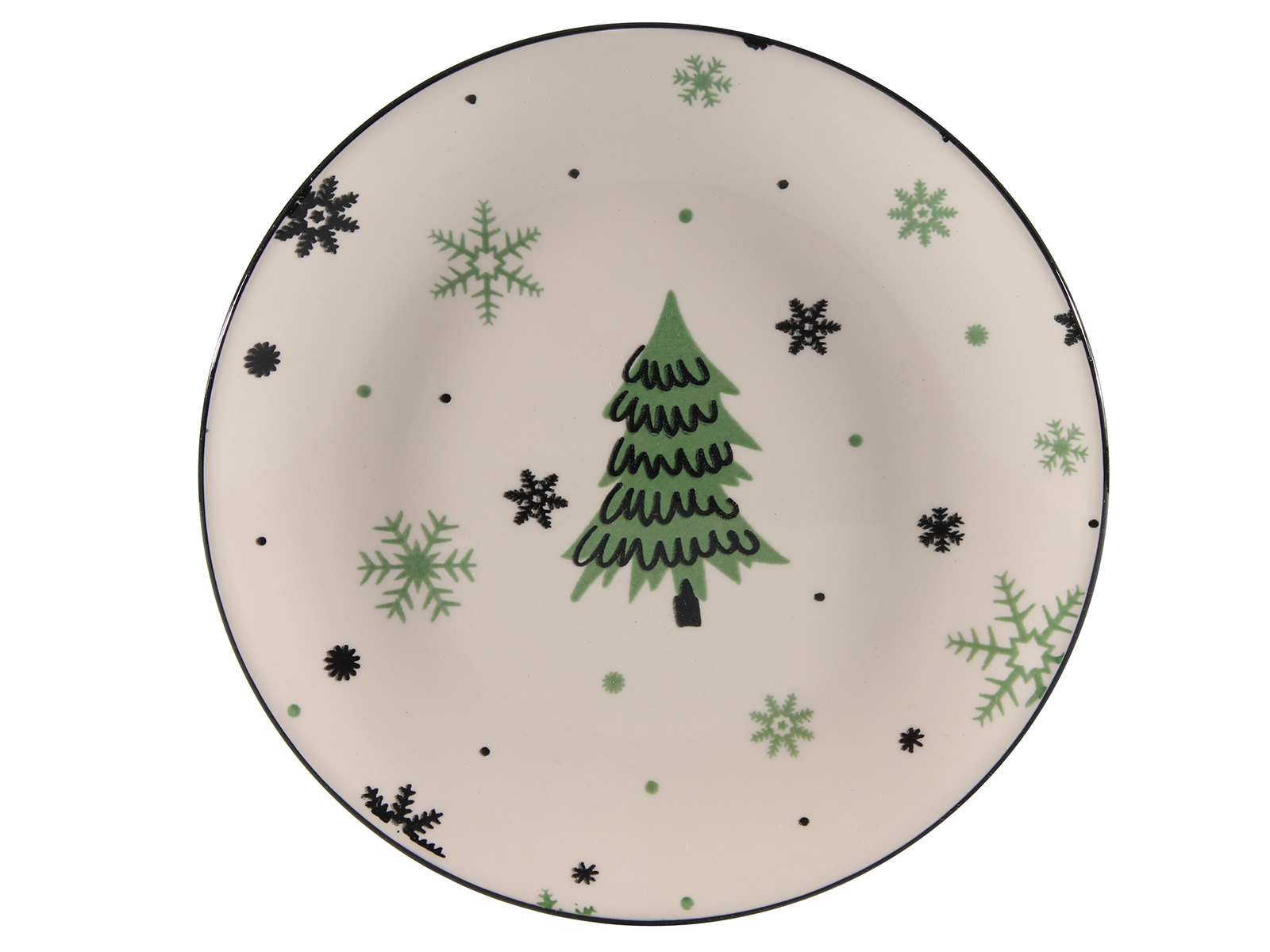 Ceramiczna linia ZIMOWE DRZEWKO talerzyk 19 cm Ceramic WINTER TREE plate 19 cm 23105706