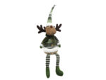 Deco zimowy ŁOŚ zielony 58 cm siedzący Deco Winter Deer GREEN 58 cm hanging legs 23096967