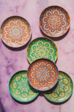 Porcelanowa linia MANDALA talerz 27cm mix 6 wzorów Porcelain MANDALA line mix plate 27 cm 24324343