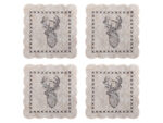 Filcowa podkladki pod szklankę 10 cm ŁOŚ beżowy 4x Felt coaster mat 10 cm set 4 DEER beige 23099391