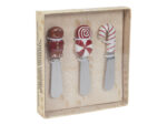 Deco Xmas noże do sera 3 sztuki CUKIERKI wzór Deco Xmas cheese knives 3-piece set CANDY 23106006