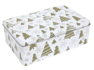 Zimowa puszka ZIELONE CHOINKI 20x13x7cm Deco WINTER Tin box GREEN TREES 20x13x7cm 23465052