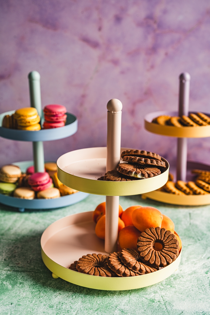 Stalowa seria etażerka 2 poziomy PASTEL NIEB RÓŻ F Steel serie etagere 2 layers PASTEL 3 MIX 24500419 - obrazek 3