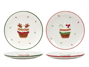 Ceramiczna linia CUPCAKE talerz 20 cm MIX wzorów Ceramic CUPCAKE round plate 20 cm MIX 23106138