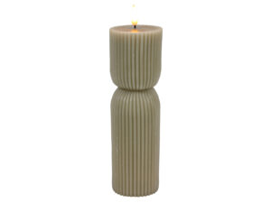 LED świeczka RIBBED 7x22 cm GREY LED candle RIBBED 7x22 cm GREY 23145268
