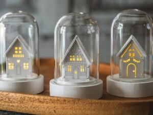 LED szklana kopuła z 9 cm domkiem ciepłe światło M LED Glass cover 9 cm warm ligh 23103548 SUPER CENA