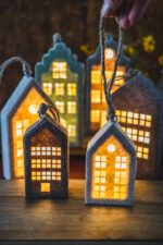 LED zawieszka HOUSE beżowy/ brązowy 20 cm MIX LED pendant HOUSE beige/ brown 20 cm MIX 23080313