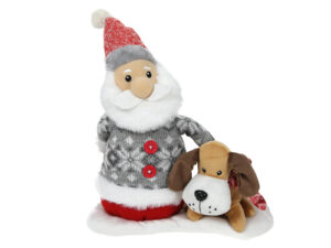 Deco interaktywny śpiewający Święty Mikołaj z psem Deco Winter Music Santa with dog 30cm 23090112