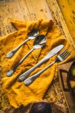 Stalowe sztućce dla dzieci PSZCZÓŁKA zestaw 4 el Cutlery set 4 pcs for children BEES design