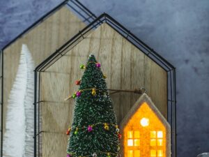 METALOWA dekoracja półka ścienna DOMEK 2 szt Wire RACK set 2 pcs - house LOFT 23494077