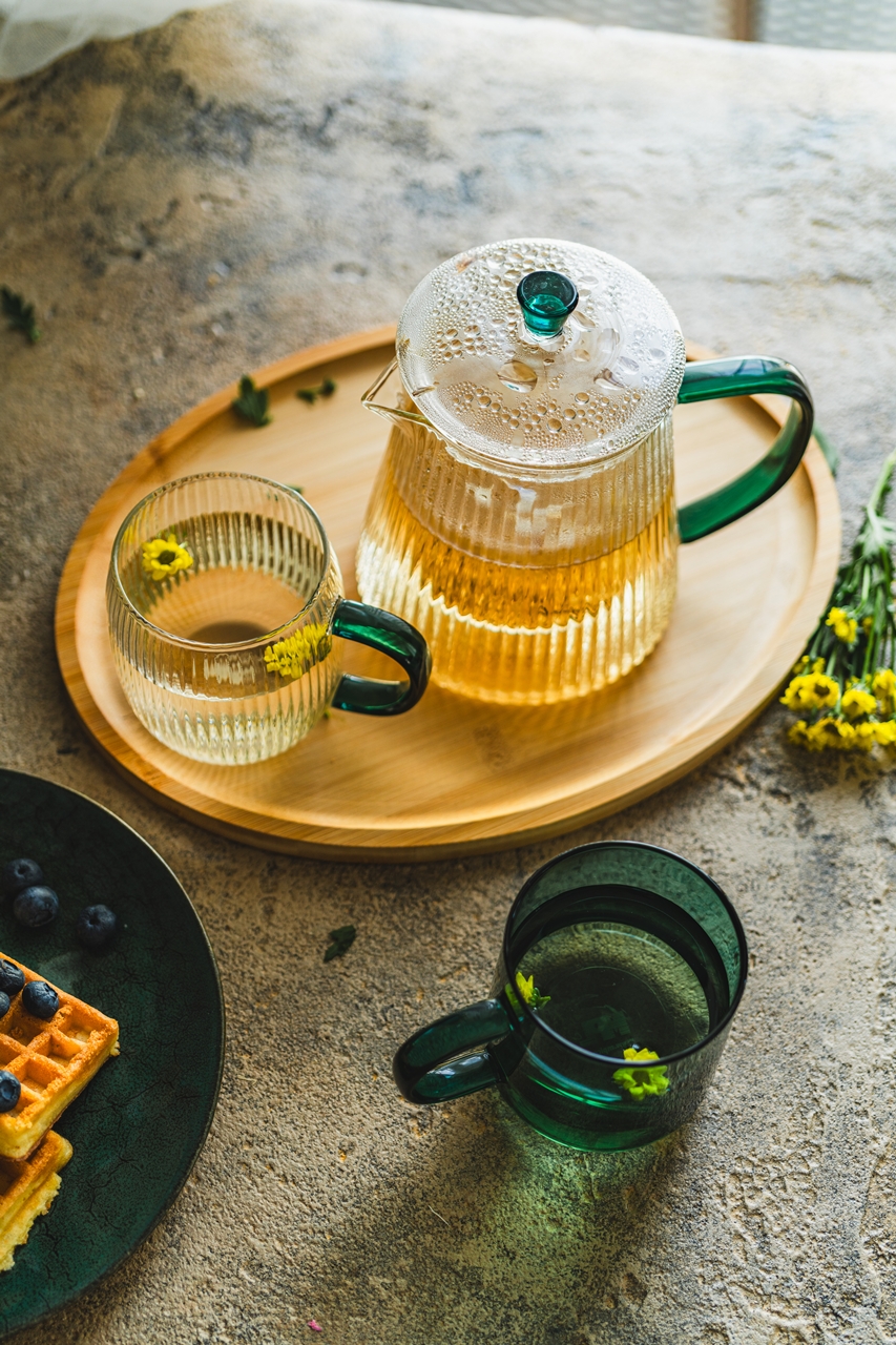 MPL czajnik JUSTINE ze szklanym filtrem 1L ZIELEŃ MPL borosilacate glass JUSTINE tea pot 1,0 L GREEN - obrazek 2