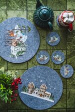 Mata filcowa 33 cm XMAS SZARA 2 wzory Felt placemat 33 cm WINTER GREY MIX 23099456
