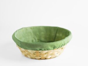 Bambusowy Koszyk dekoracyjny OKRĄGŁY 25xh7 Basket bamboo 25xh7 with green cover ROUND