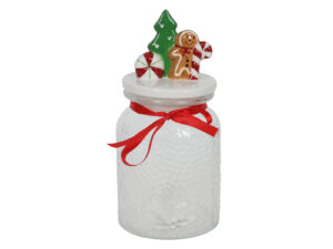 Deco Xmas słoik do przechowywania GINGERBREAD Deco Xmas storage jar GINGERBREAD on lid 24306459