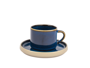 Ceramiczna linia STACK BLUE zestaw kawowy 2+2 Ceramic STACK BLUE coffee set 2+2
