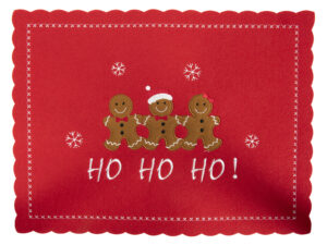 Mata filcowa 30x40 cm PIERNIK czerwona ,,Ho Ho Ho, Placemat felt mat 30x40 cm GINGERMAN red 23099359