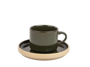 Ceramiczna linia STACK GREEN zestaw kawowy 2+2 Ceramic STACK GREEN coffee set 2+2