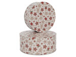 Zimowa puszka GWIAZDKI CZERWONA okrągła Deco WINTER Tin box STAR RED set 2 round 23465341