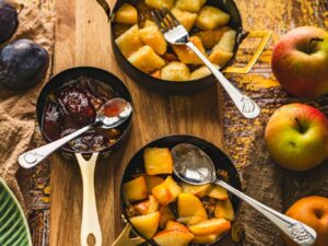 Stalowe sztućce dla dzieci OWOCE zestaw 4 el Cutlery set 4 pcs for children FRUIT design