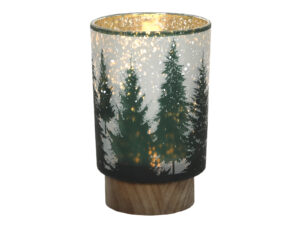 LED Szklana lampa TREE drewniana podstawka 10x15cm LED Glass lamp TREE wooden base 10x15 cm 23144588