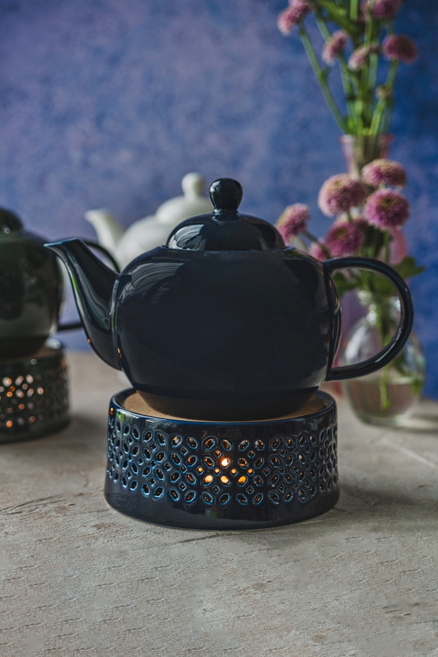 Bisette GRANAT B ceramiczny podgrzewacz do dzbankó Bisette NAVY BLUE B ceramic WARMER for tea pot - obrazek 4