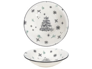 Deco Xmas BLACK TREE talerz głęboki 21 cm Deco Xmas BLACK TREE deep plate 21 cm 23010024