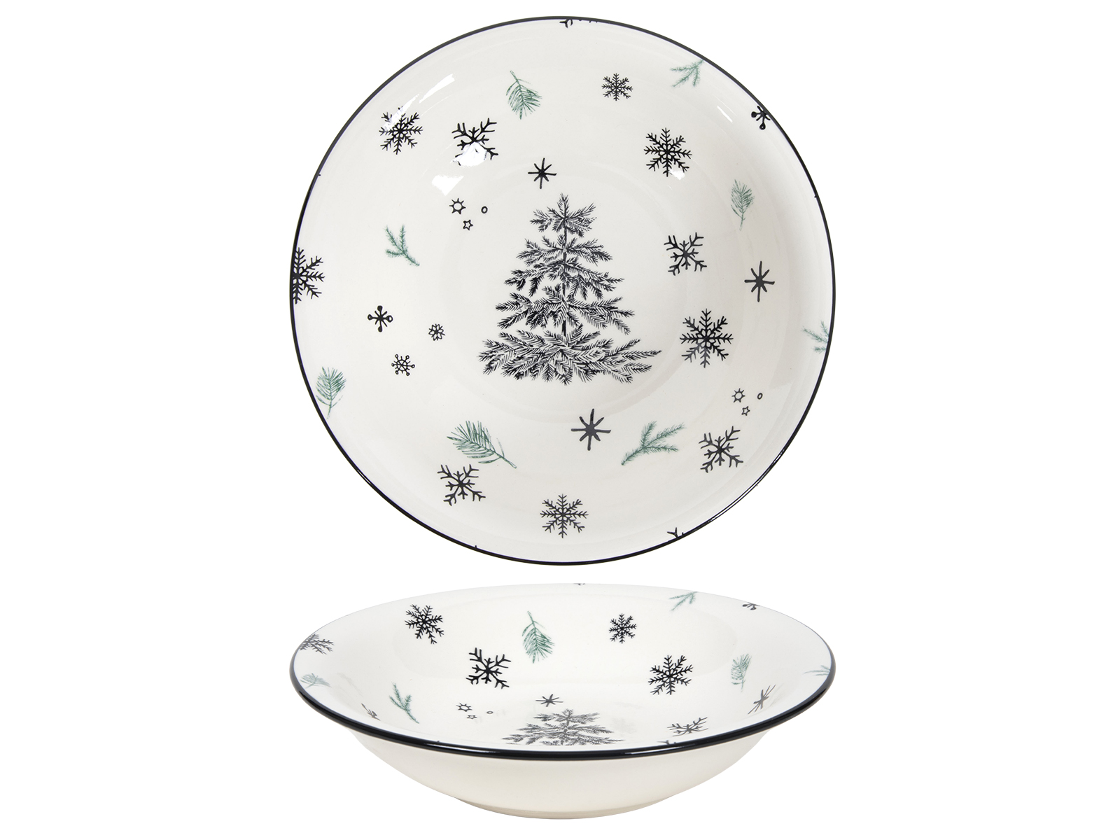 Deco Xmas BLACK TREE talerz głęboki 21 cm Deco Xmas BLACK TREE deep plate 21 cm 23010024