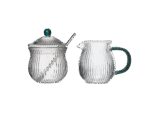 JUSTINE cukierniczka i mlecznik ZIELEŃ zestaw MPL borosilacate JUSTINE sugar & creamer set GREEN