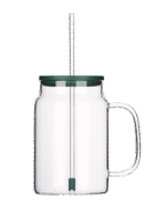 ROL BIG KUBEK szklany 1,5 l czysty ze słomką i pok ROL BIG MUG CLEAR GLASS 1,5 l with straw & lid
