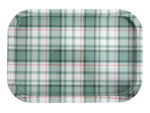 Zimowa taca ZIELONA KRATA 21x14x2 cm Deco WINTER Tin TRAY SOFT GREEN 21x14x2cm 23465967