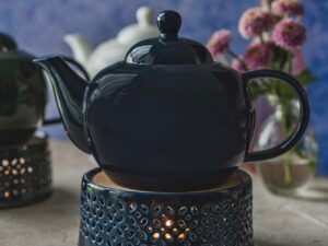 Bisette GRANAT ceramiczny dzbanek zaparzacz Bisette NAVY BLUE ceramic TEAPOT with steel filter