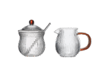 JUSTINE cukierniczka i mlecznik BURSZTYN zestaw MPL borosilacate JUSTINE sugar & creamer set AMBER