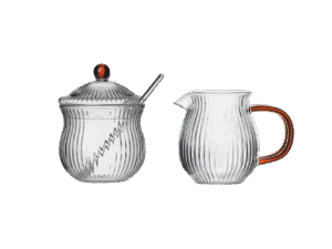 JUSTINE cukierniczka i mlecznik BURSZTYN zestaw MPL borosilacate JUSTINE sugar & creamer set AMBER