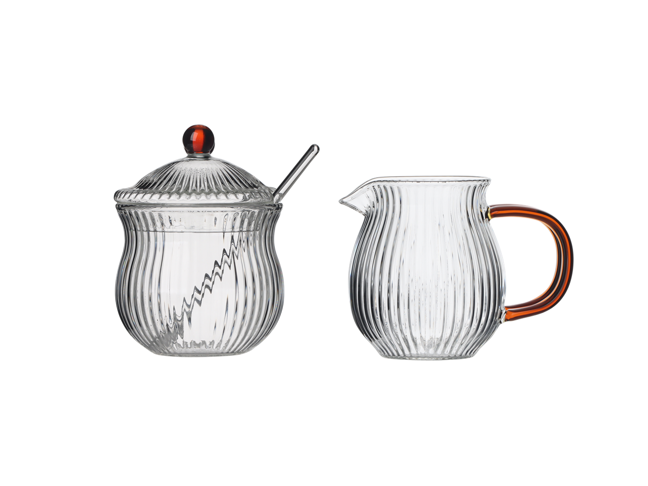 JUSTINE cukierniczka i mlecznik BURSZTYN zestaw MPL borosilacate JUSTINE sugar & creamer set AMBER