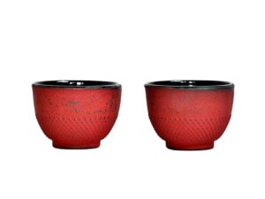 Żeliwne czarki do herbaty zestaw 2 szt ONE czerwon Cast iron japanese cups set of 2 pcs ONE RED