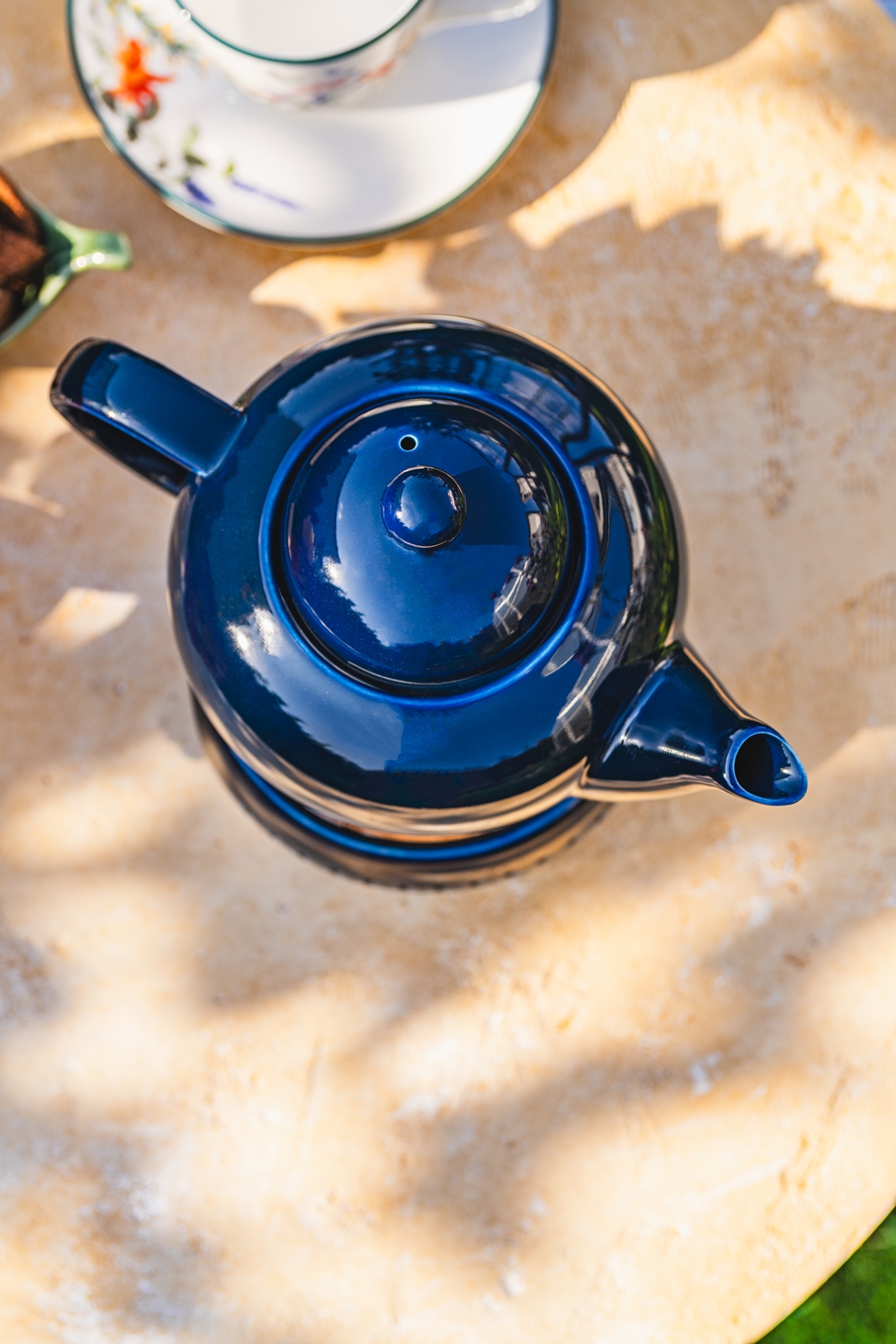 Bisette GRANAT ceramiczny dzbanek zaparzacz Bisette NAVY BLUE ceramic TEAPOT with steel filter - obrazek 3