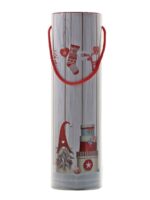 Dekoracyjna puszka świąteczna na wino 32x9 cm Deco Xmas Tin box 32x9 cm 23465965 gnome for wine