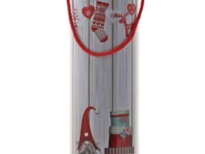 Dekoracyjna puszka świąteczna na wino 32x9 cm Deco Xmas Tin box 32x9 cm 23465965 gnome for wine