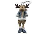 Deco zimowy ŁOŚ niebieski 58 cm siedzący Deco Winter Deer BLUE 58 cm hanging legs 23095754