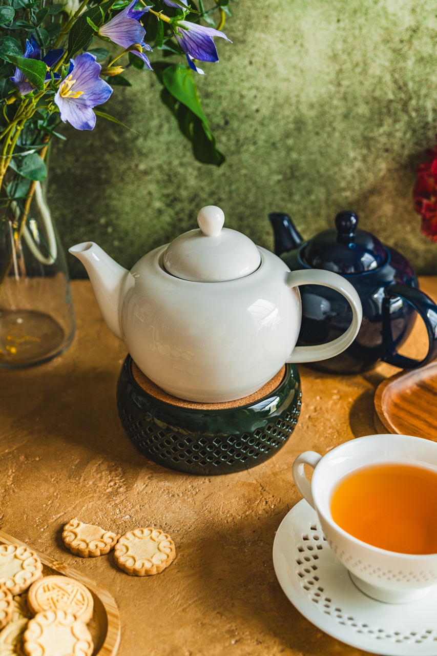 Bisette CIEMNO ZIELONY A ceramiczny podgrzewacz Bisette DARK GREEN A ceramic WARMER for tea pot - obrazek 2