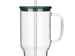 ROL BIG KUBEK szklany 1,5 l czysty ze słomką i pok ROL BIG MUG CLEAR GLASS 1,1 l with straw & lid