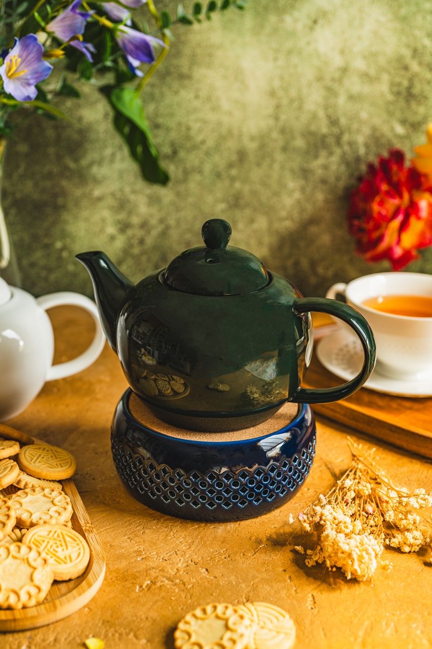 Bisette GRANAT A ceramiczny podgrzewacz do dzbankó Bisette NAVY BLUE A ceramic WARMER for tea pot - obrazek 5