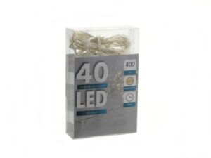 LED drucik srebrny ciepłe białe 40 diod 4 m AA T Z LED wire silver warm white 40 light 23139468 AATO