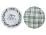 Zimowy podtalerz ZIELONA KRATA 28 cm MIX Deco WINTER Underplate SOFT GREEN 28cm 23465969