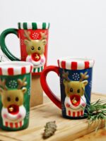 Deco Xmas kubek zimowy ŁOŚ z dzwoneczkiem Deco Xmas Mug Rendeer with bell 24306355