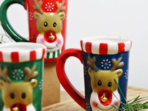 Deco Xmas kubek zimowy ŁOŚ z dzwoneczkiem Deco Xmas Mug Rendeer with bell 24306355
