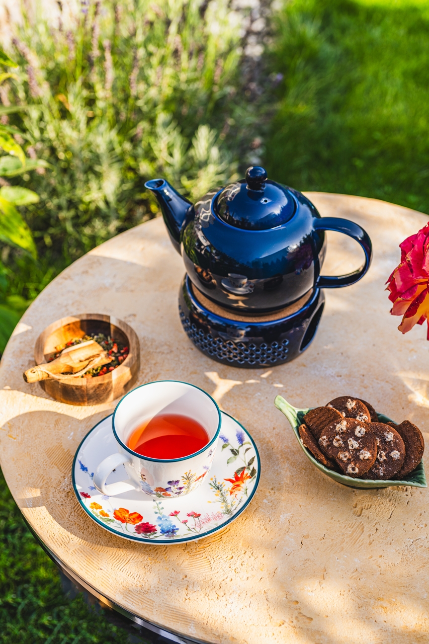 Bisette GRANAT ceramiczny dzbanek zaparzacz Bisette NAVY BLUE ceramic TEAPOT with steel filter - obrazek 5